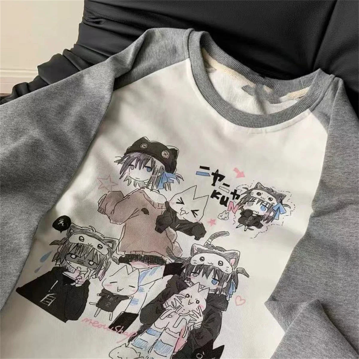 Aesthetic Cute All Match O Neck Tops Hip-hop