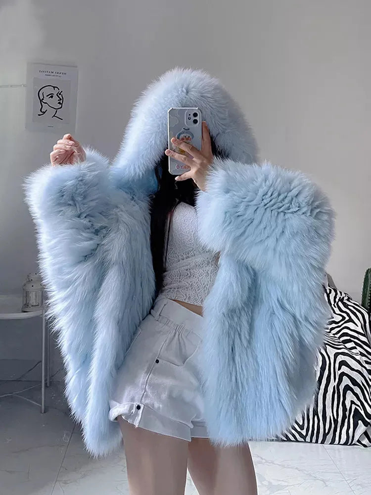 Faux Fox Fur Coats Women Fur Jackets
