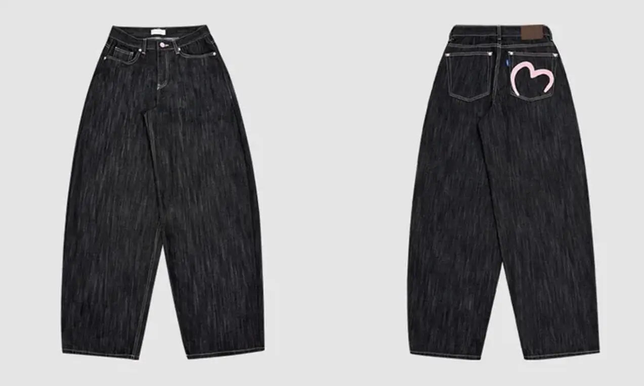 Korean Mom Jeans Punk Retro