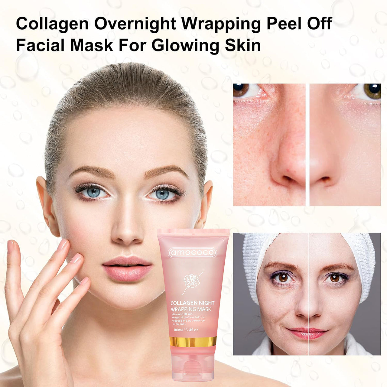 Only Supports Self Pickup With Waybill Collagen Night Wrapping Mask Firm & Lift Skin, Keep Soft & Elastic, Reduce Dry Lines