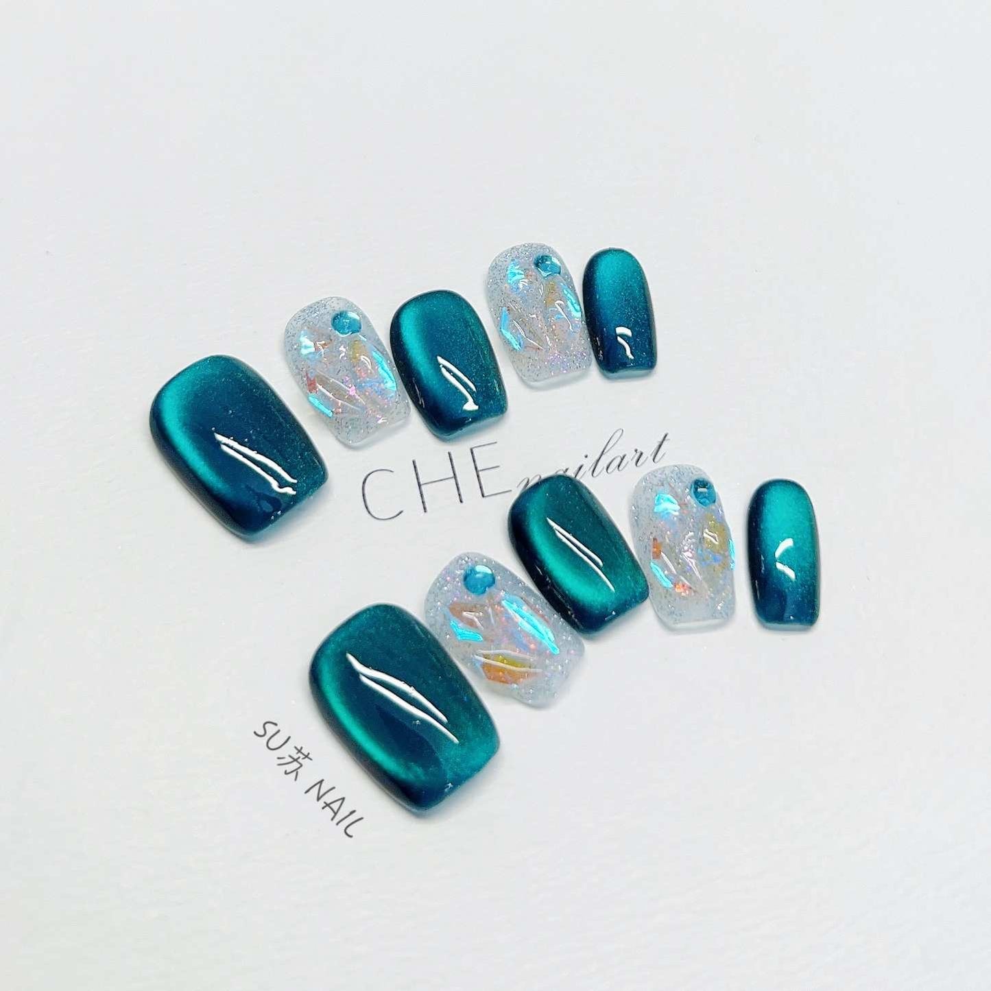 Luxury Glossy chrome Nail set