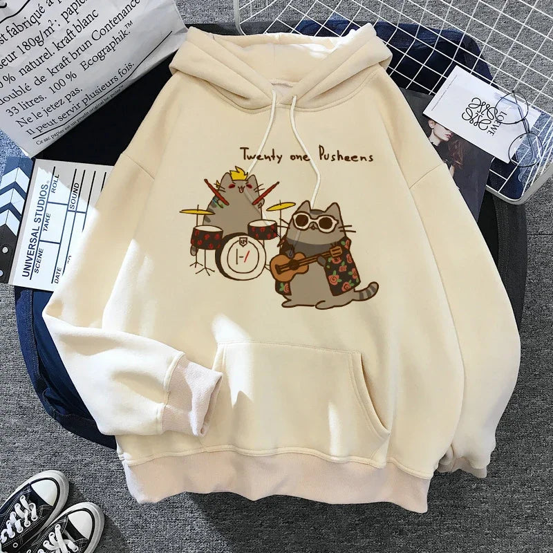 Sweatshirt Clothes Female Hood Oversized