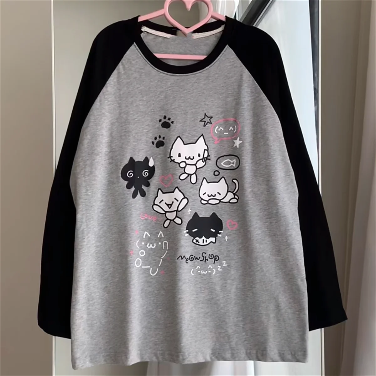 Aesthetic Cute All Match O Neck Tops Hip-hop