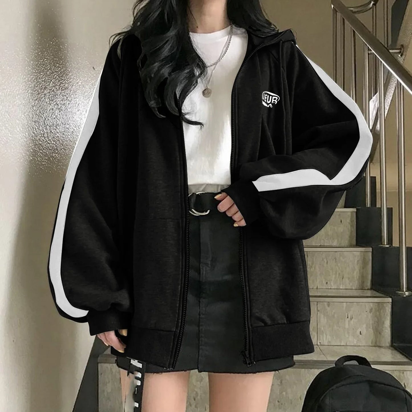 Korean Version Embroidered Fleece Zipper
