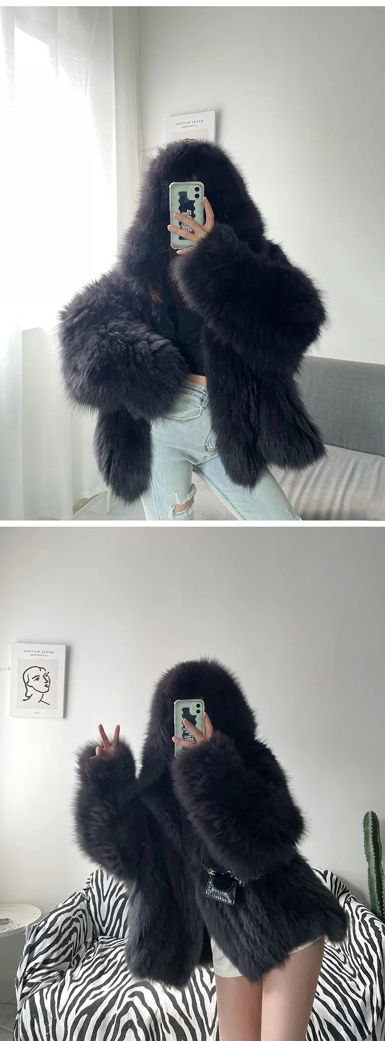Faux Fox Fur Coats Women Fur Jackets