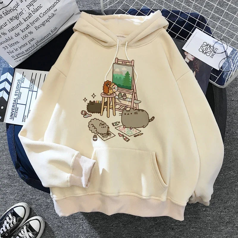 Sweatshirt Clothes Female Hood Oversized