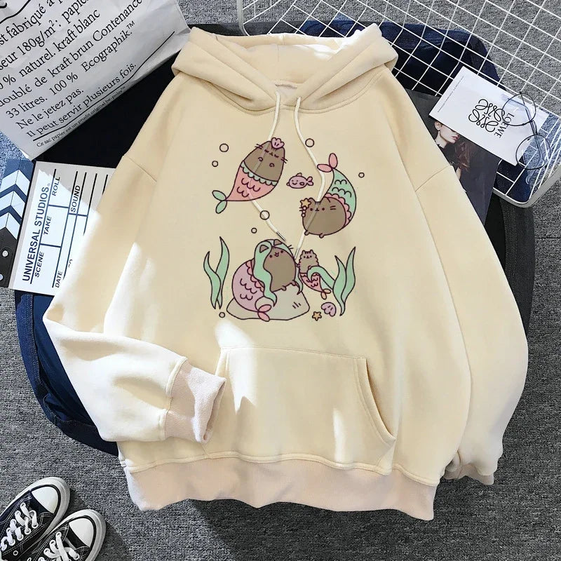 Sweatshirt Clothes Female Hood Oversized