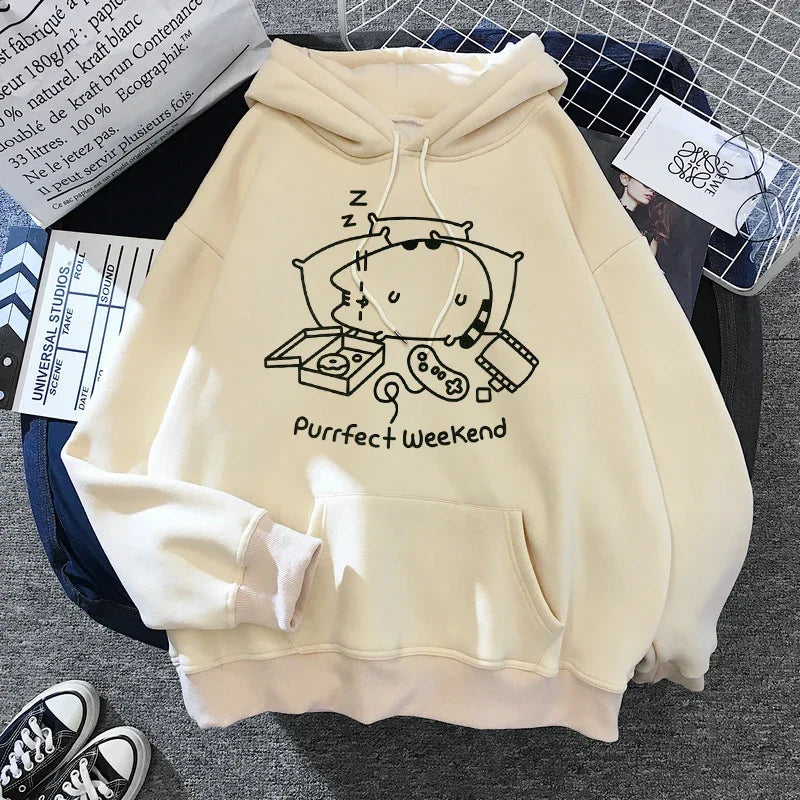 Sweatshirt Clothes Female Hood Oversized