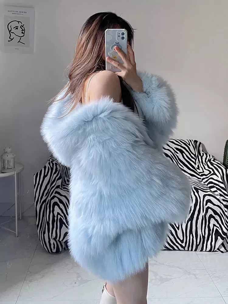 Faux Fox Fur Coats Women Fur Jackets
