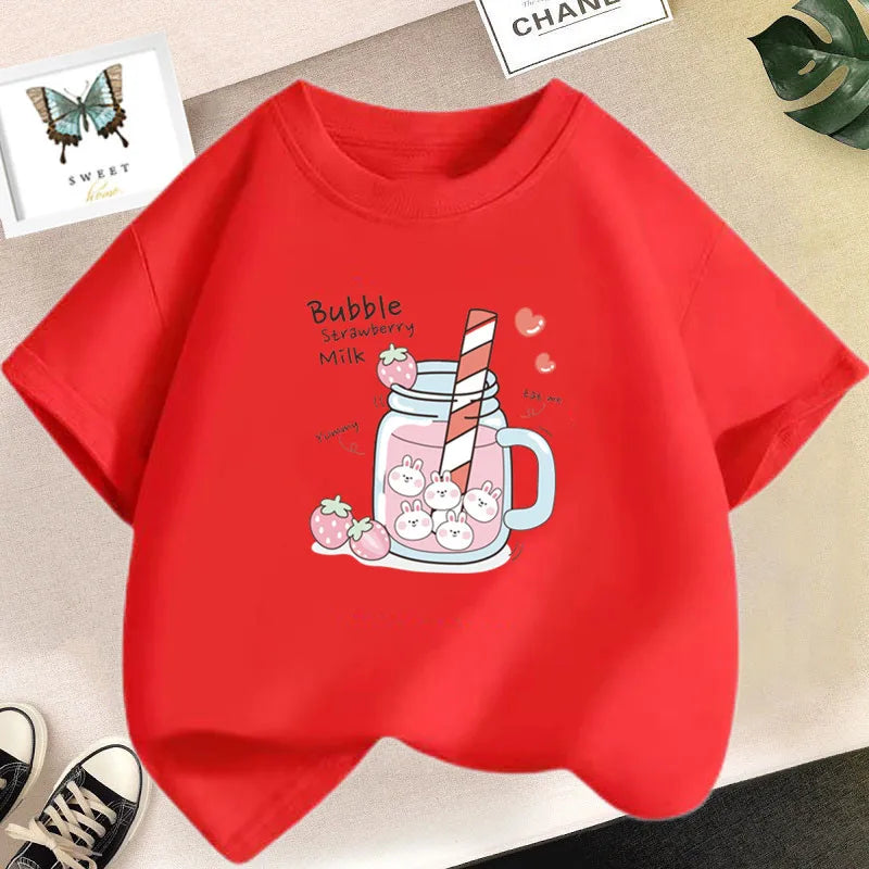 Strawberry Girl Short Sleeved T Shirt