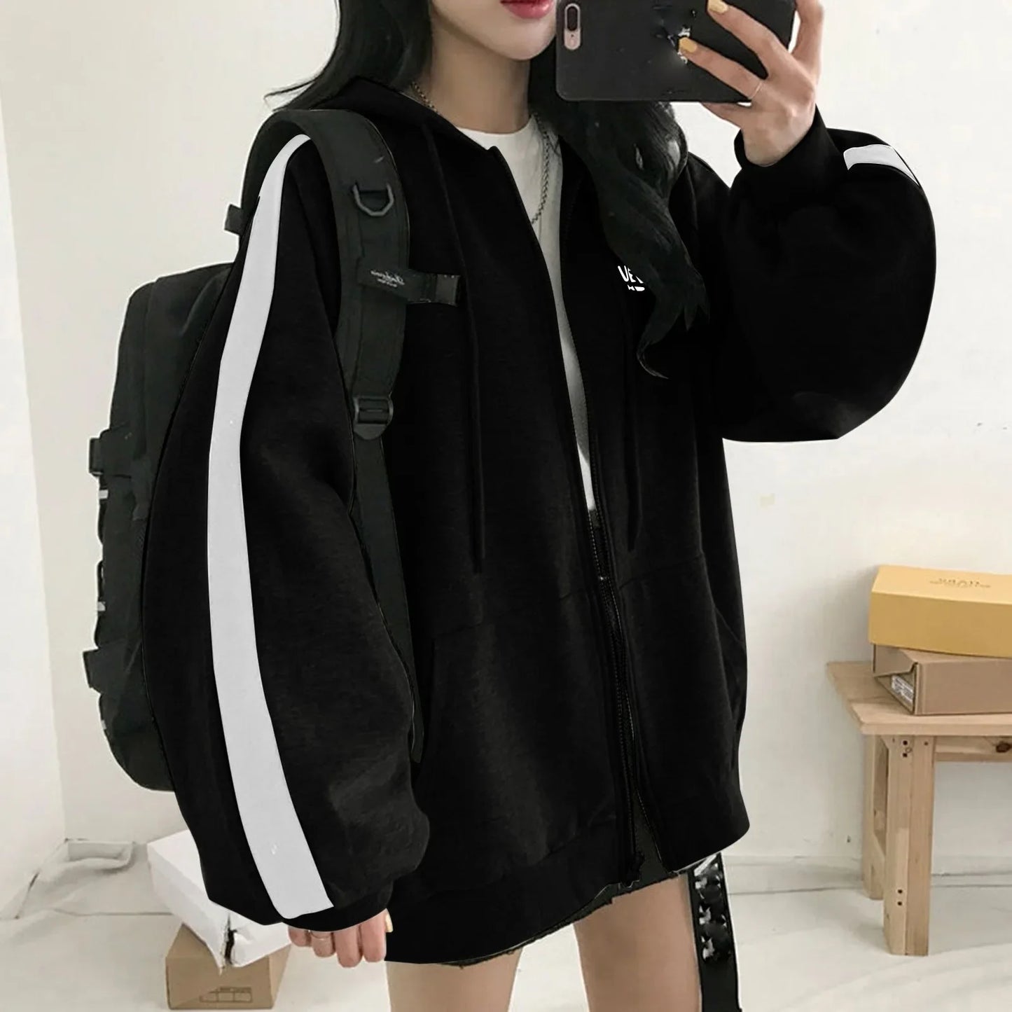 Korean Version Embroidered Fleece Zipper