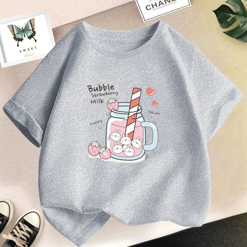 Strawberry Girls Aesthetic Pink Tops Tee