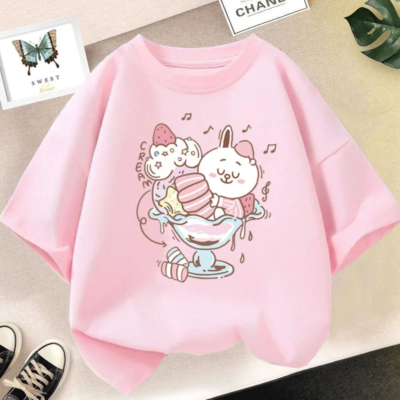 Strawberry Girls Aesthetic Pink Tops Tee