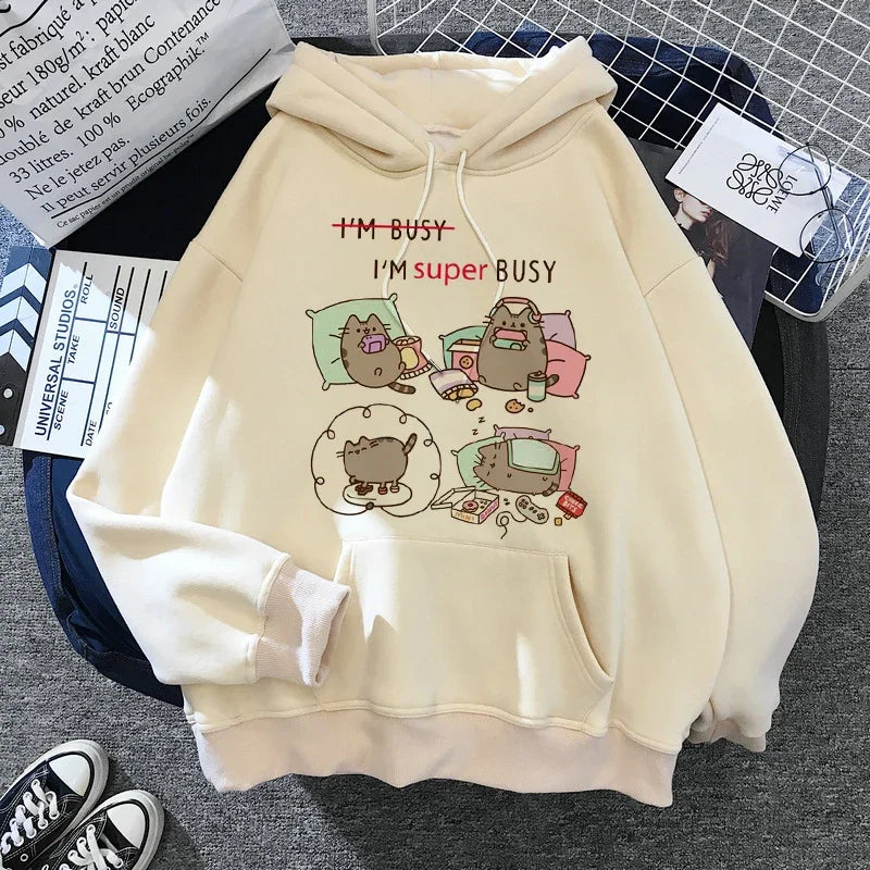 Sweatshirt Clothes Female Hood Oversized