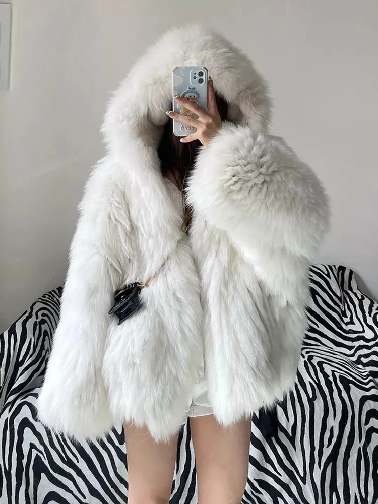 Faux Fox Fur Coats Women Fur Jackets