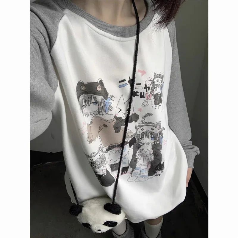 Aesthetic Cute All Match O Neck Tops Hip-hop