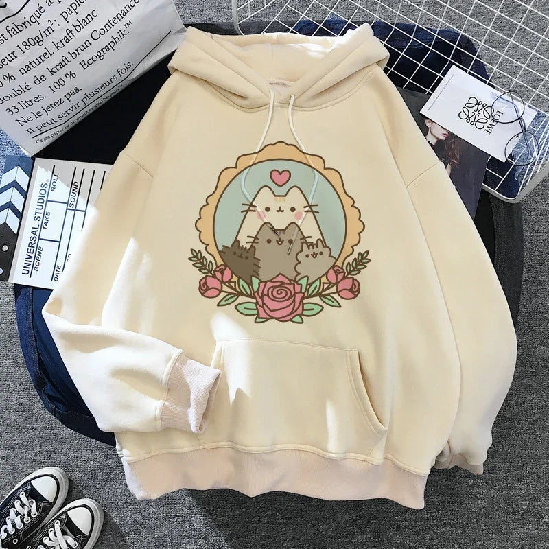 Sweatshirt Clothes Female Hood Oversized