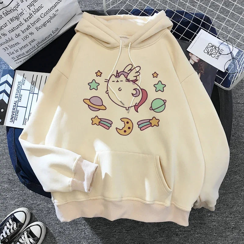 Sweatshirt Clothes Female Hood Oversized