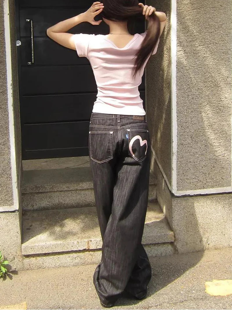 Korean Mom Jeans Punk Retro