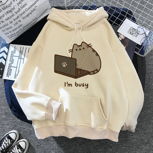 Sweatshirt Clothes Female Hood Oversized