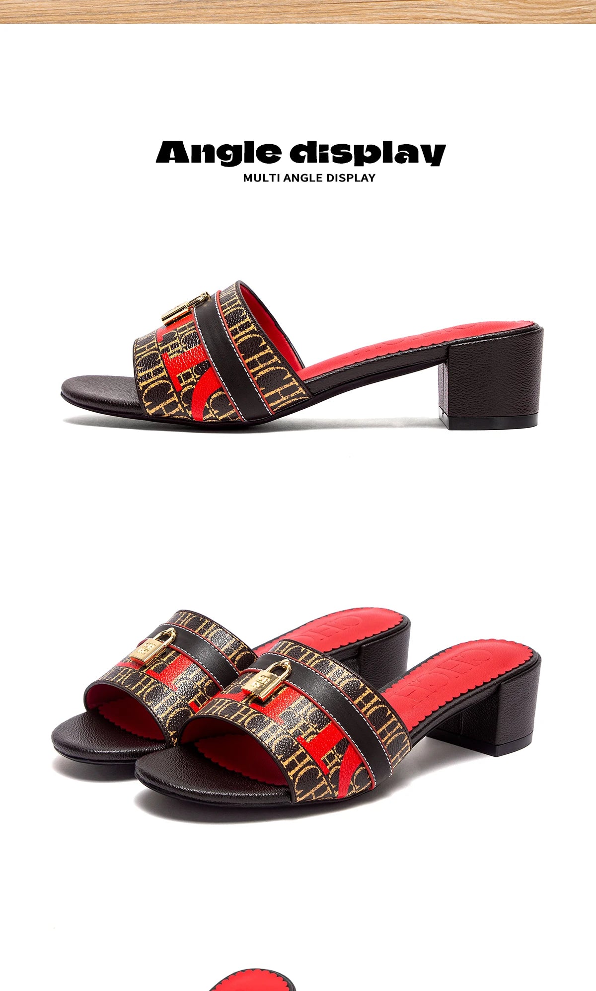 Comfortable Heeled Sandals Slide Sandals