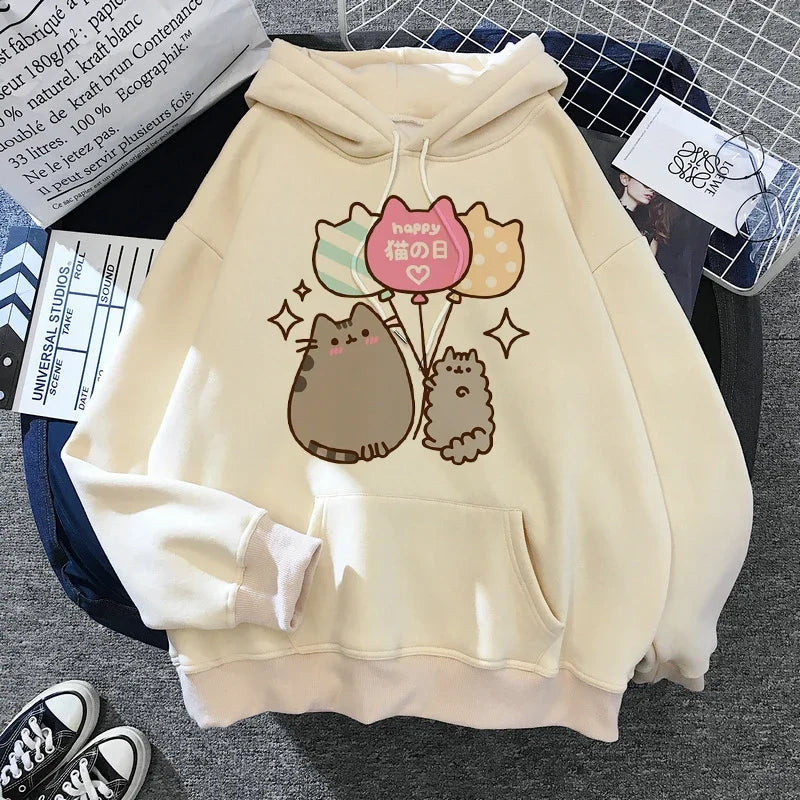 Sweatshirt Clothes Female Hood Oversized
