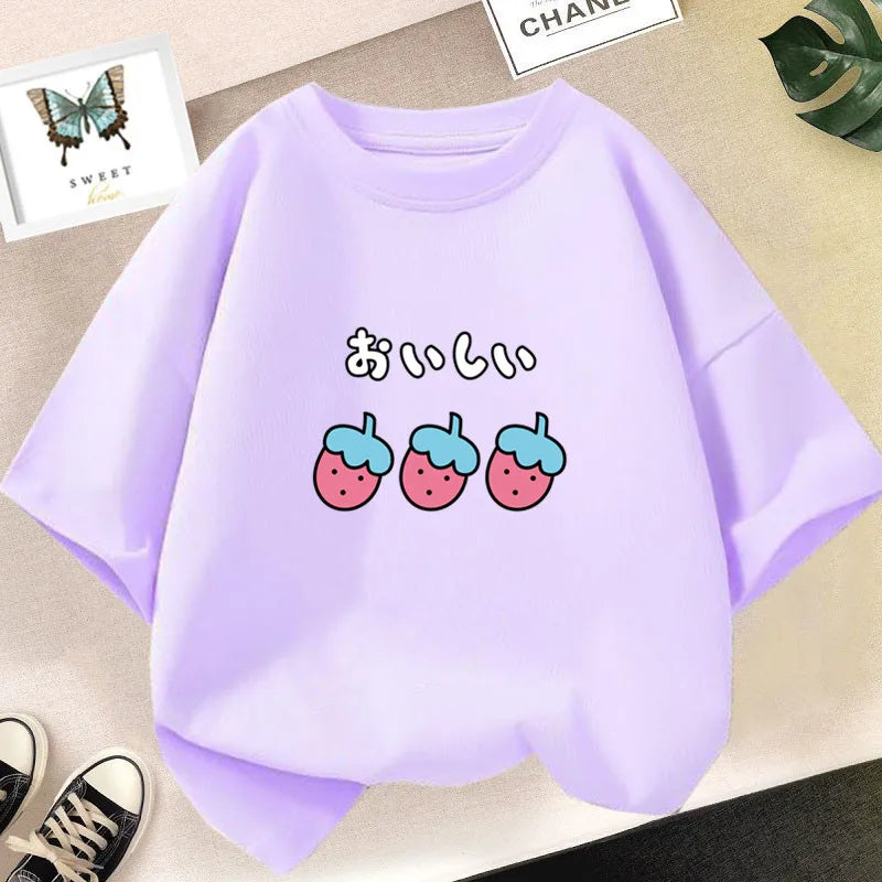 Strawberry Girl Short Sleeved T Shirt