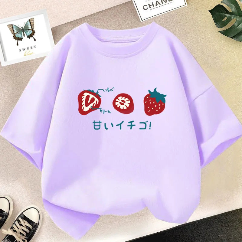Strawberry Girls Aesthetic Pink Tops Tee