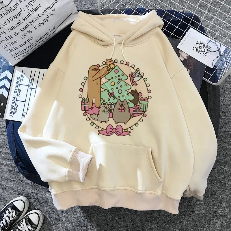 Sweatshirt Clothes Female Hood Oversized