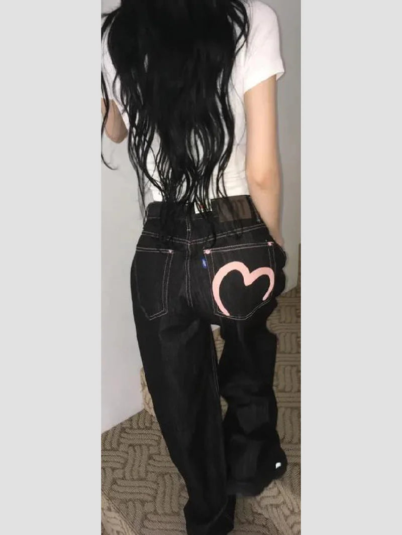 Korean Mom Jeans Punk Retro