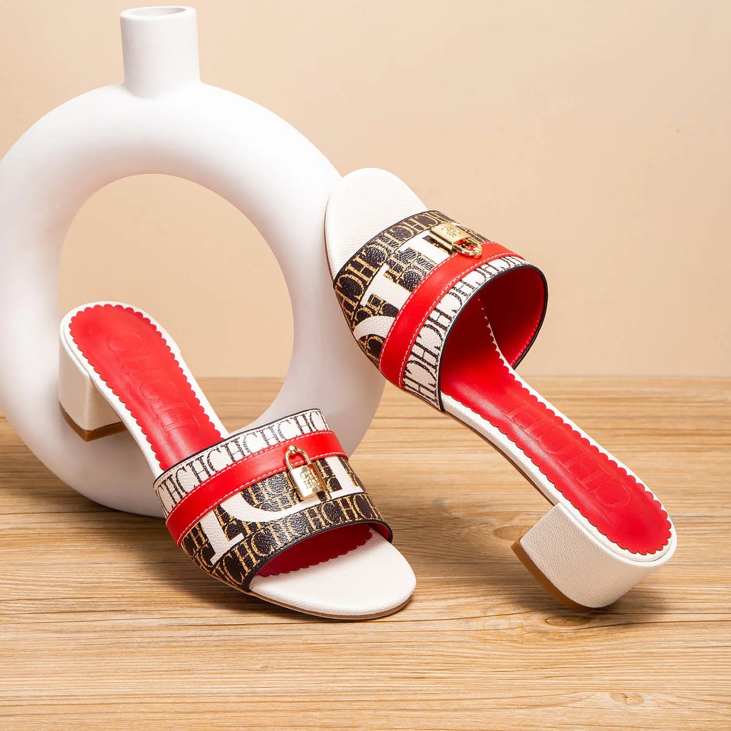 Comfortable Heeled Sandals Slide Sandals