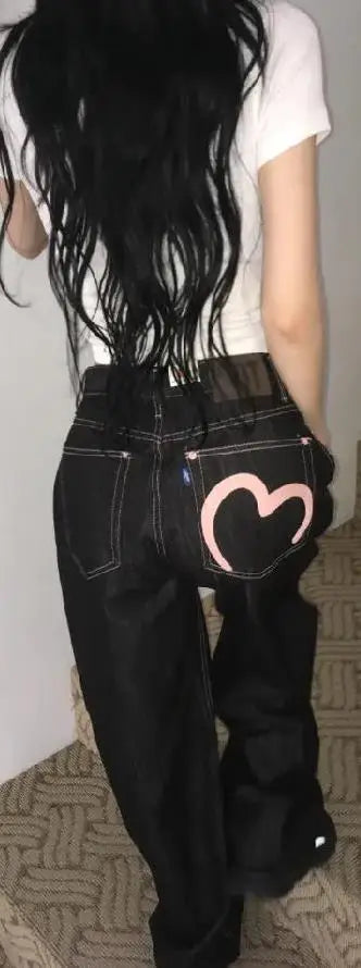 Korean Mom Jeans Punk Retro