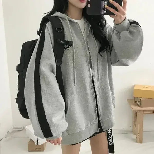 Korean Version Embroidered Fleece Zipper