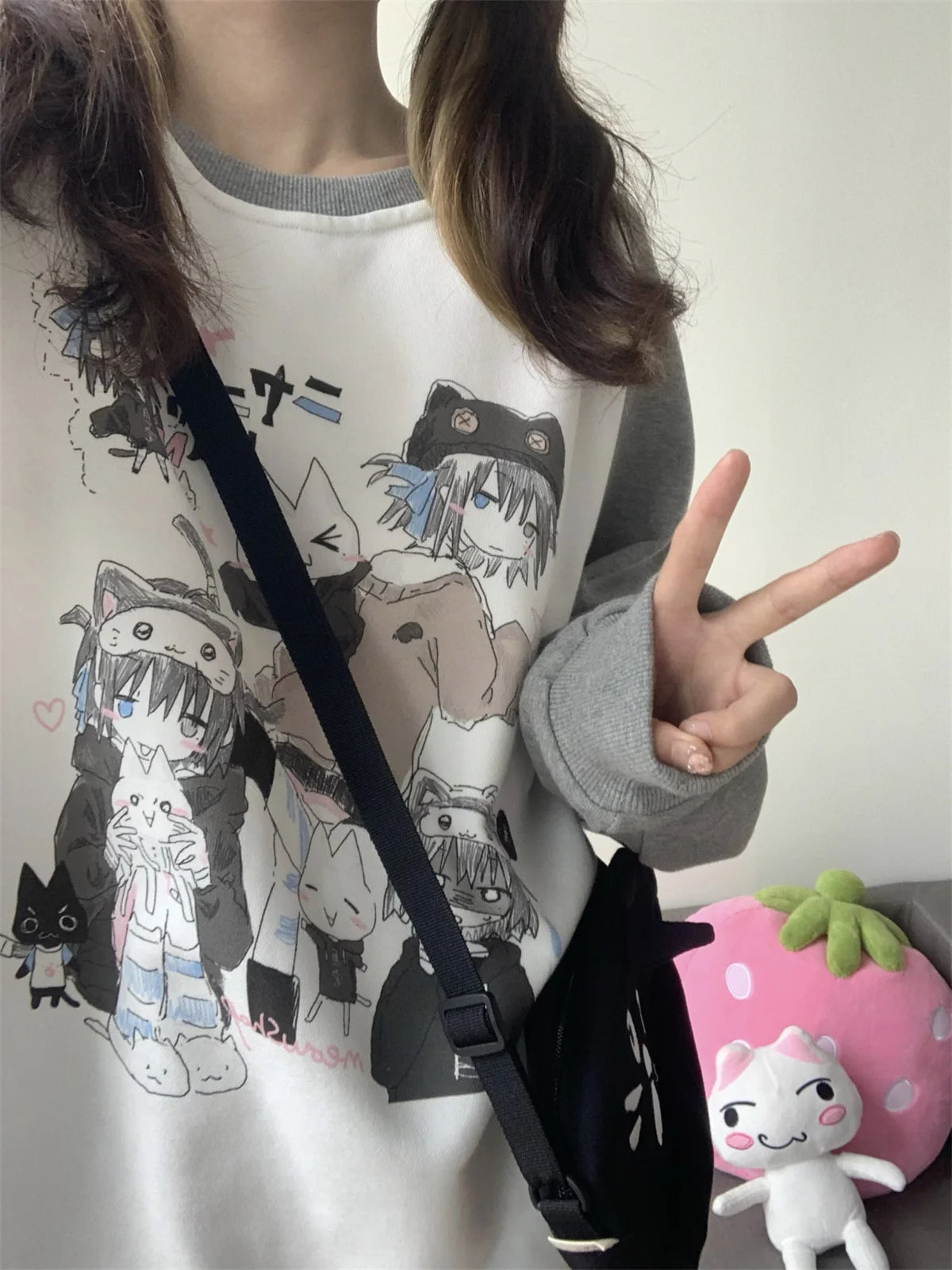 Aesthetic Cute All Match O Neck Tops Hip-hop