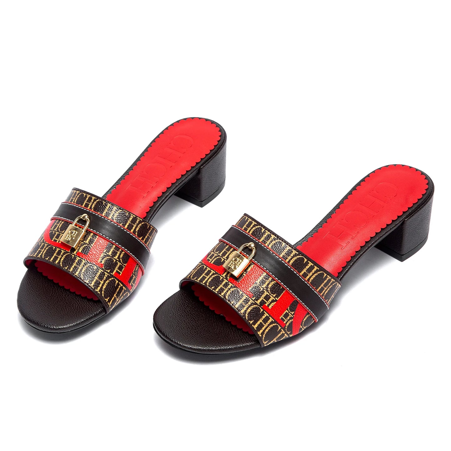 Comfortable Heeled Sandals Slide Sandals
