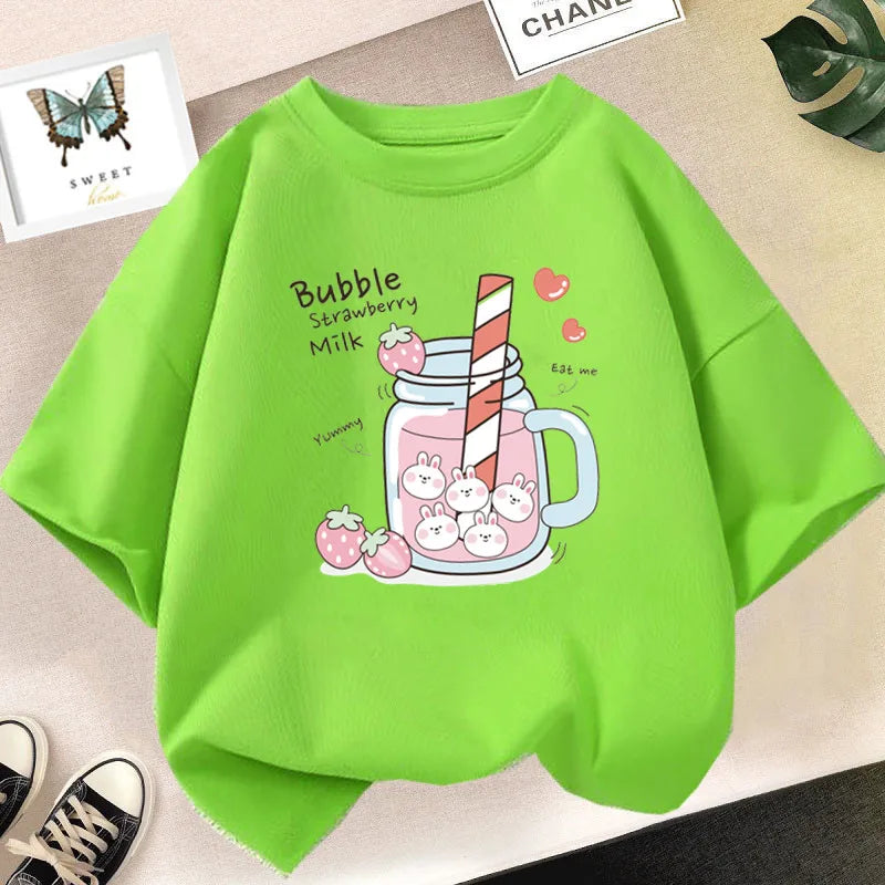 Strawberry Girls Aesthetic Pink Tops Tee