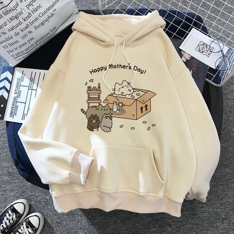 Sweatshirt Clothes Female Hood Oversized
