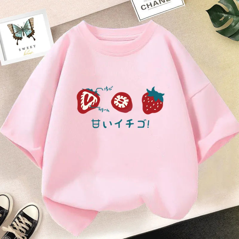 Strawberry Girls Aesthetic Pink Tops Tee