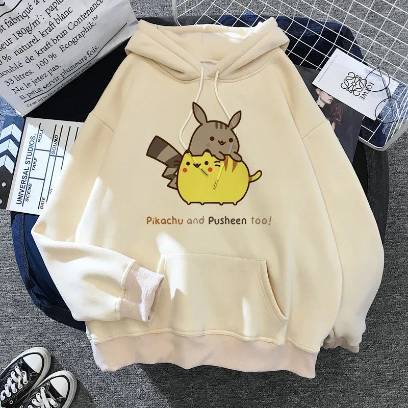 Sweatshirt Clothes Female Hood Oversized