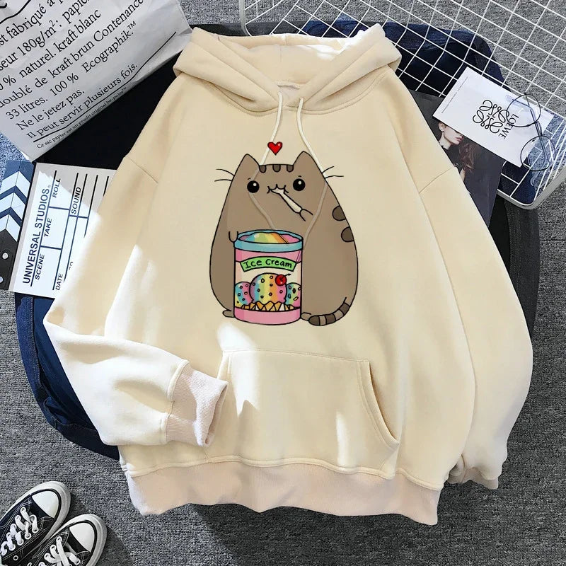 Sweatshirt Clothes Female Hood Oversized