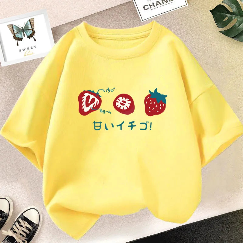 Strawberry Girls Aesthetic Pink Tops Tee