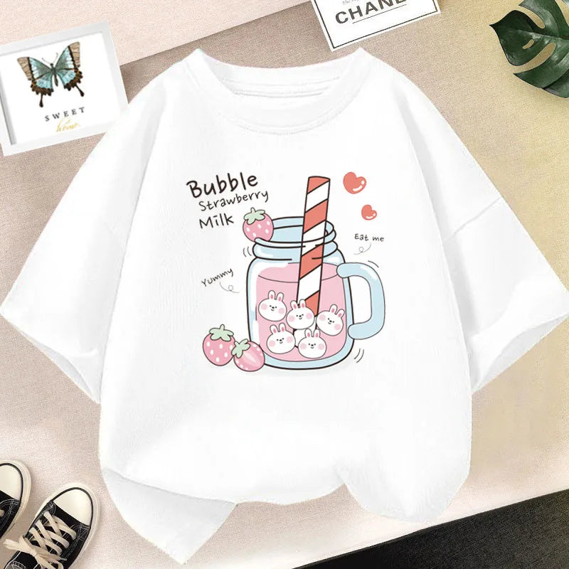 Strawberry Girl Short Sleeved T Shirt