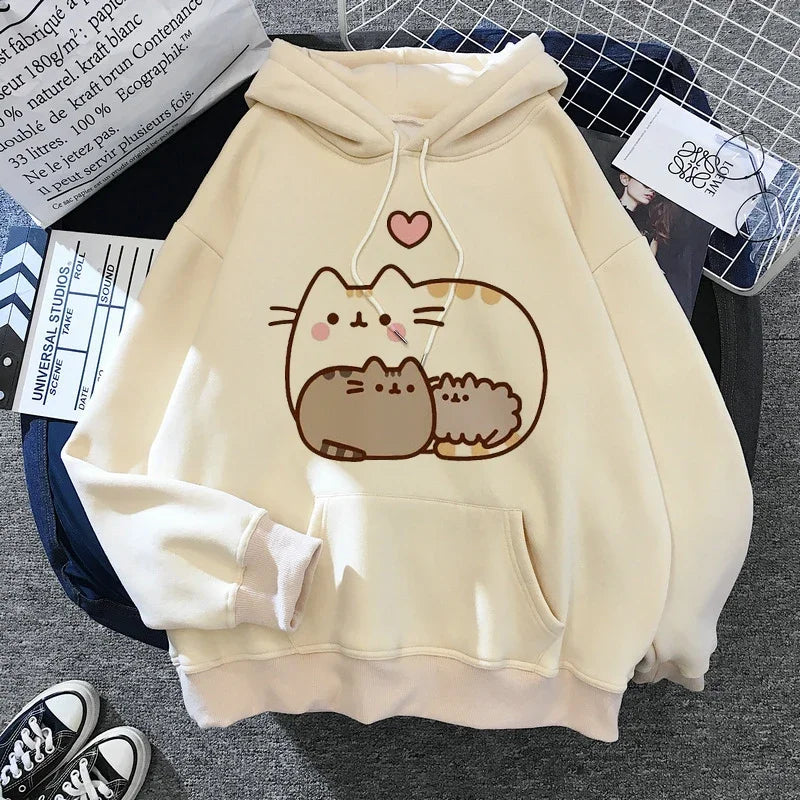 Sweatshirt Clothes Female Hood Oversized