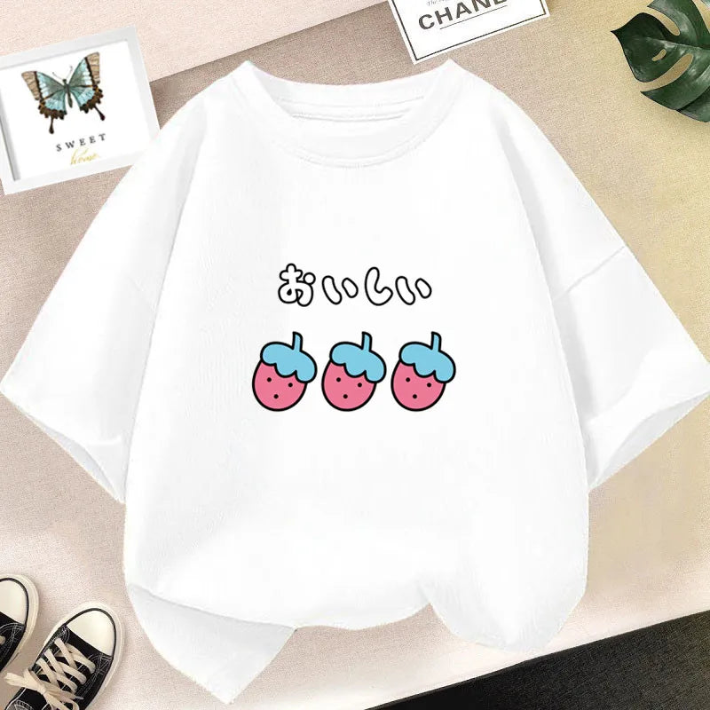 Strawberry Girl Short Sleeved T Shirt