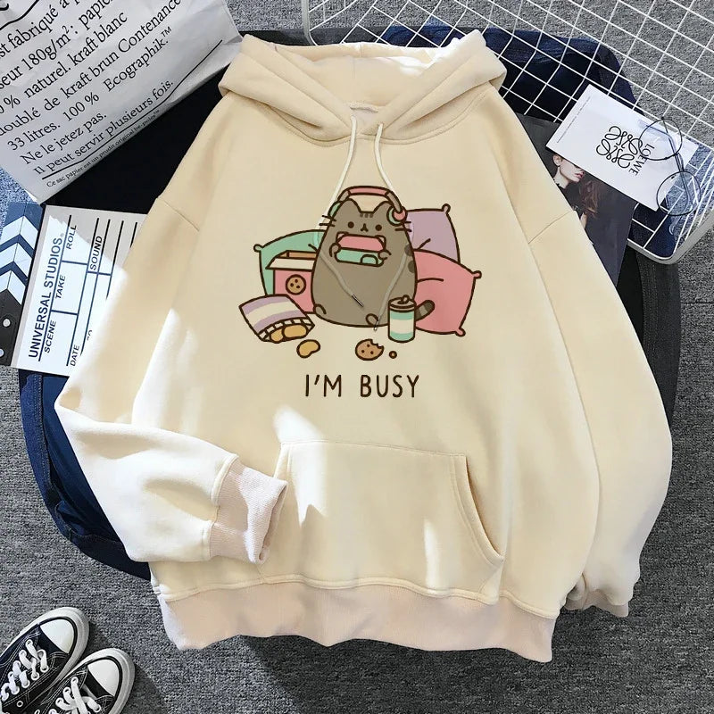 Sweatshirt Clothes Female Hood Oversized