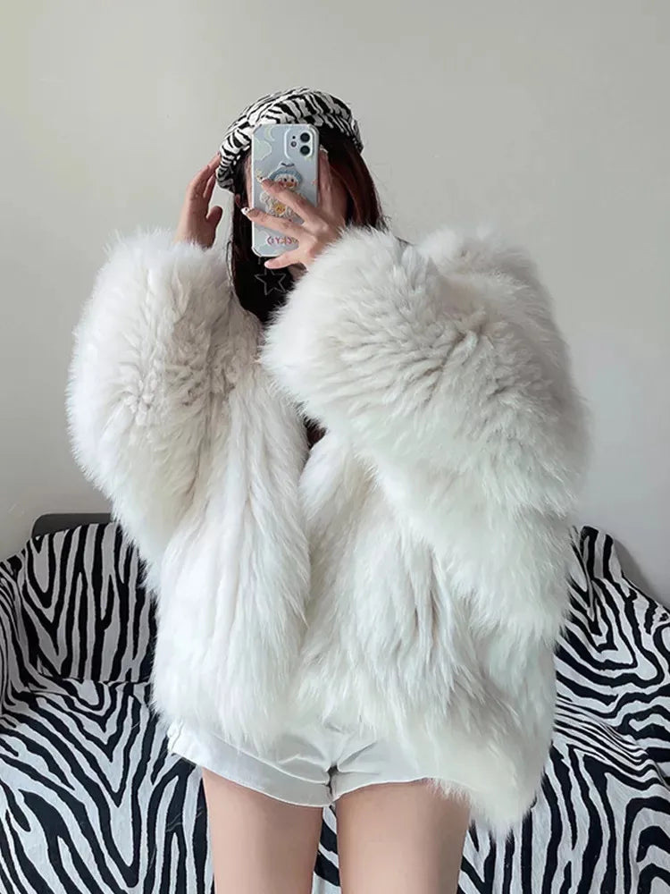 Faux Fox Fur Coats Women Fur Jackets