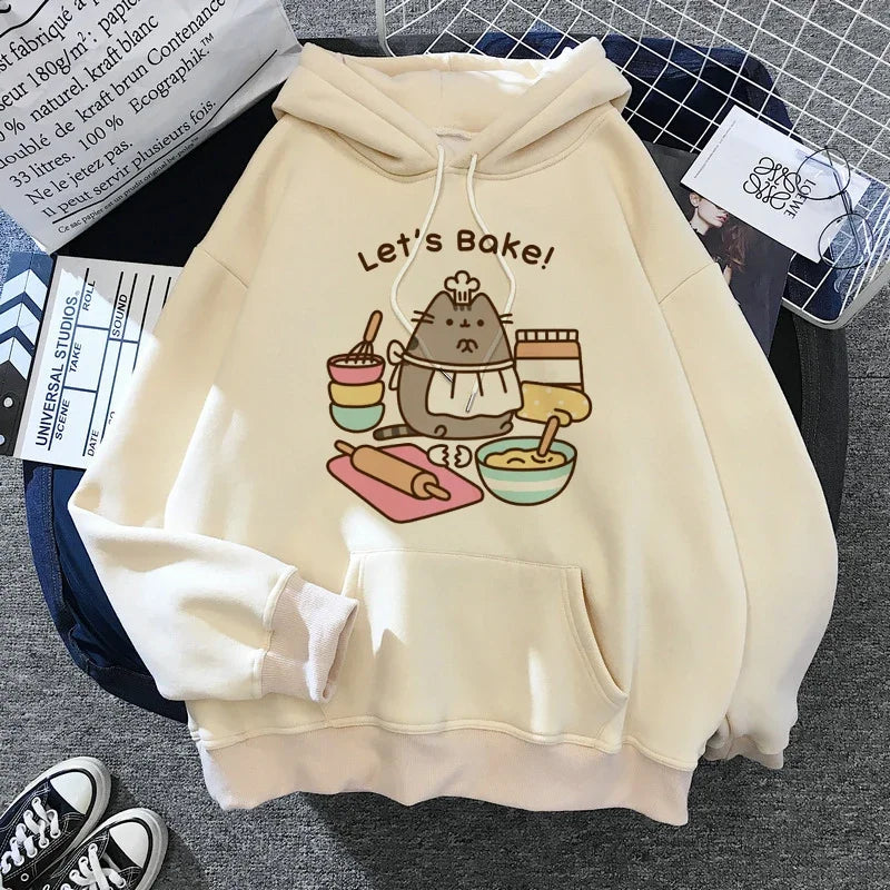 Sweatshirt Clothes Female Hood Oversized