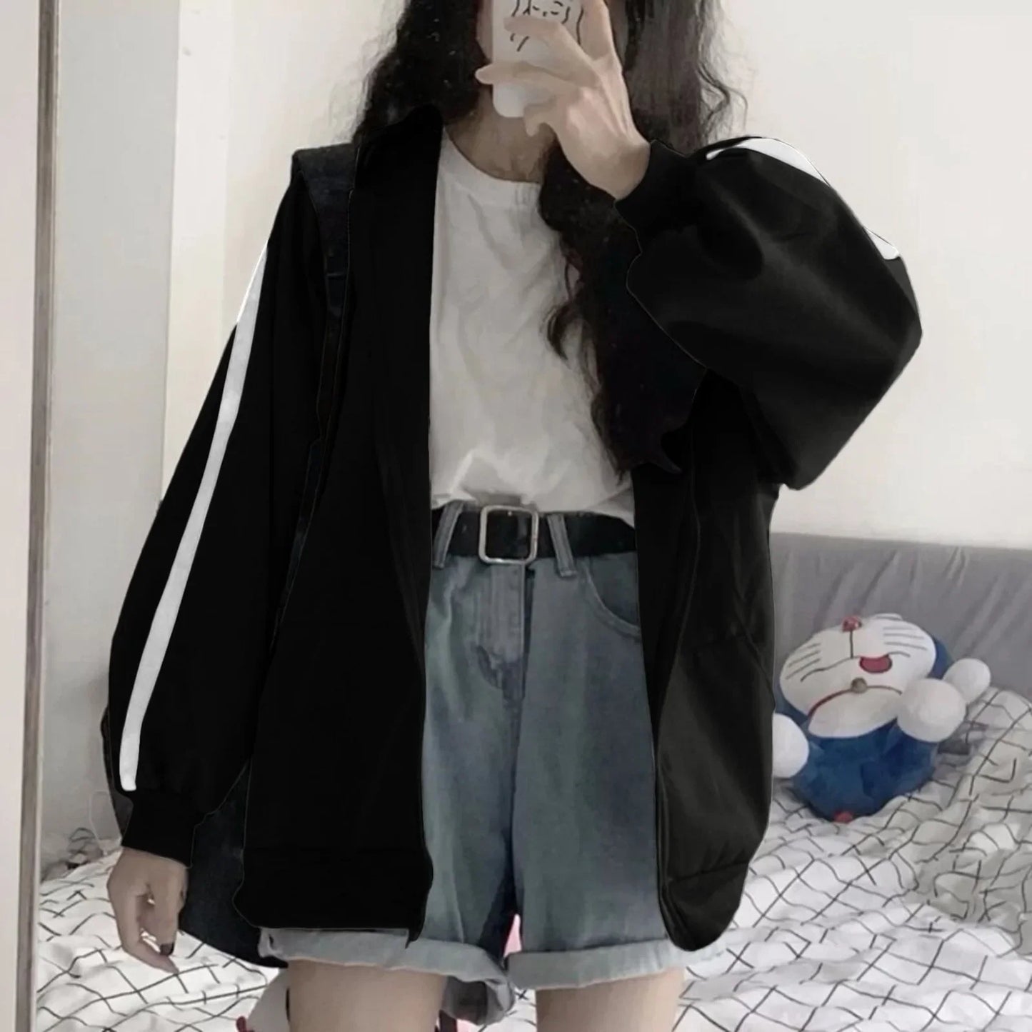 Korean Version Embroidered Fleece Zipper