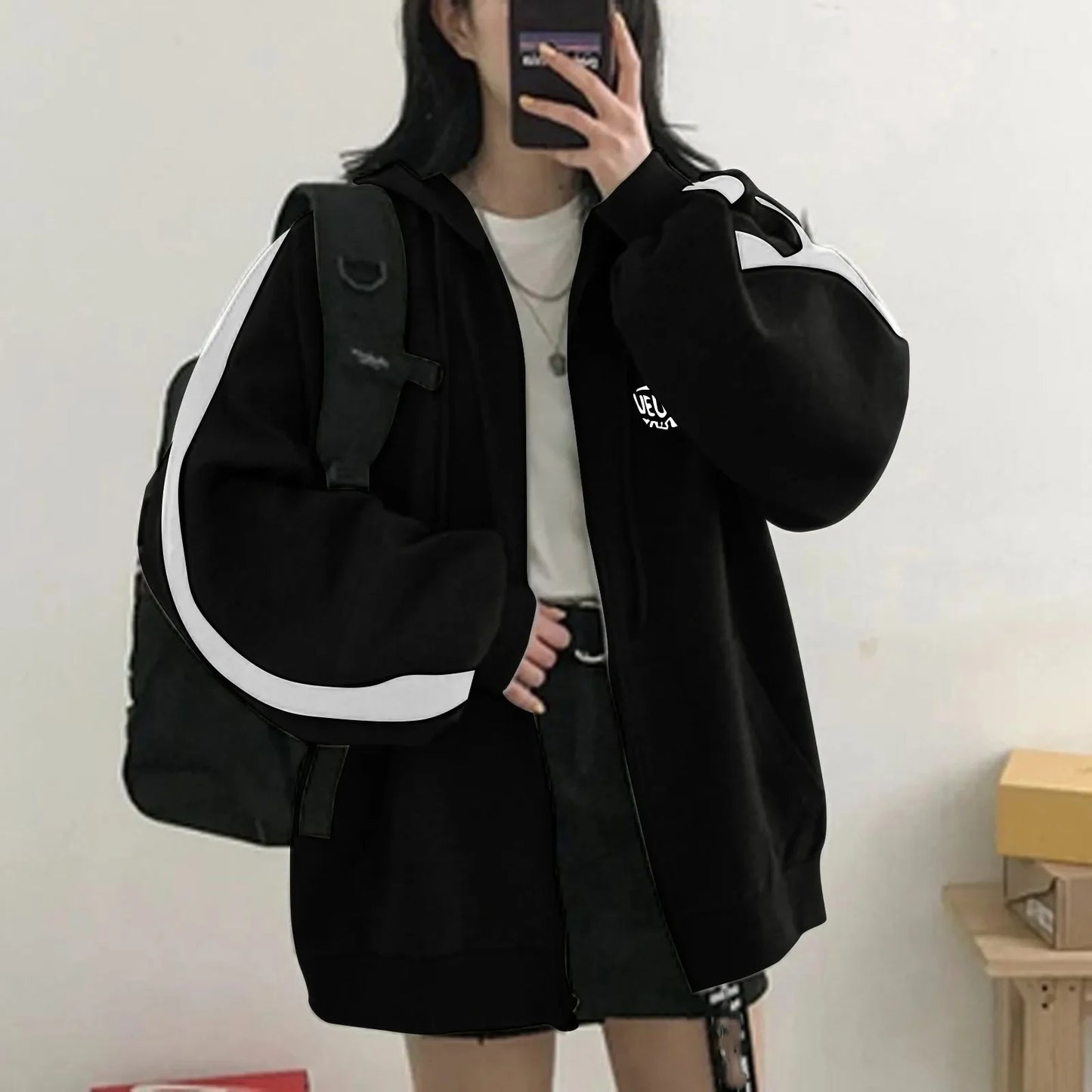 Korean Version Embroidered Fleece Zipper