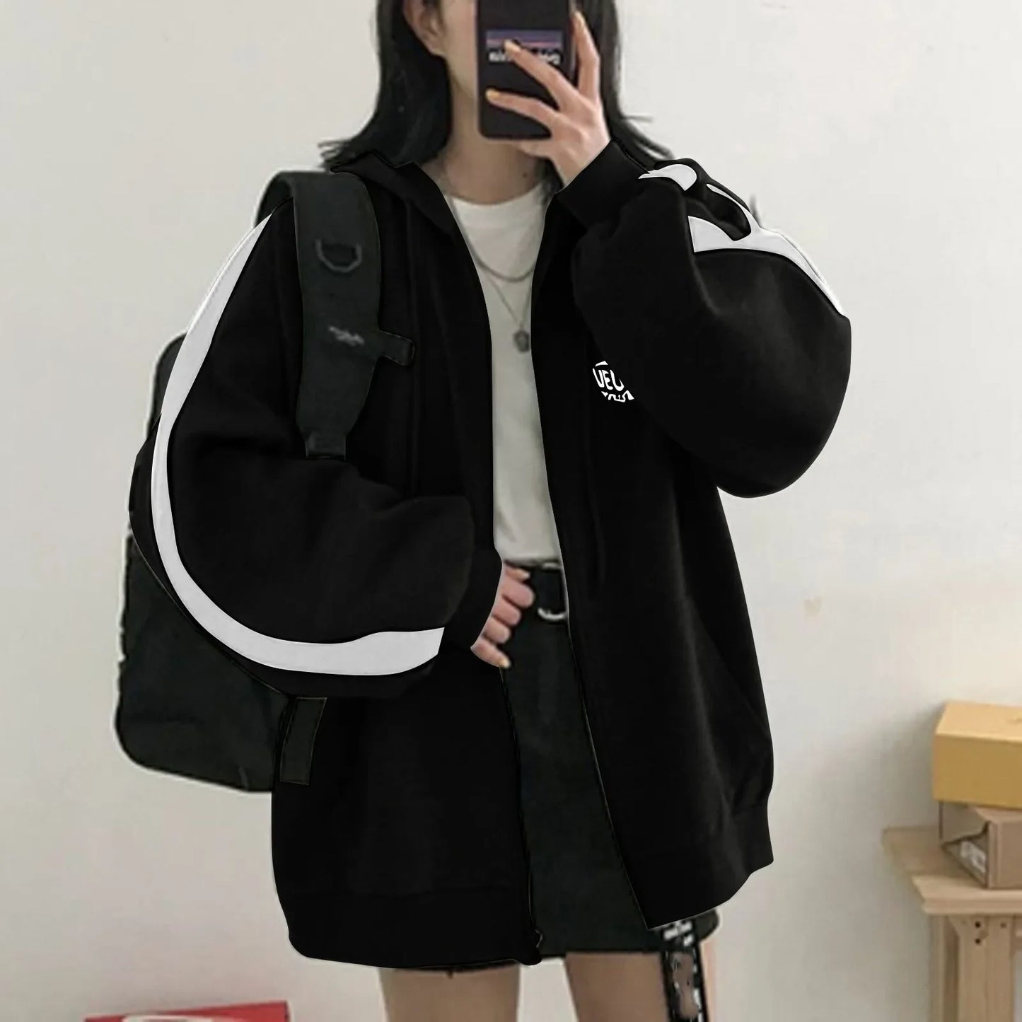 Korean Version Embroidered Fleece Zipper